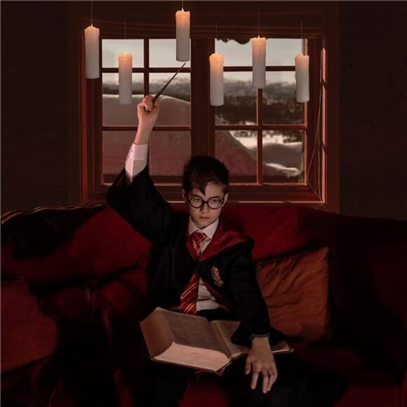 Floating Candles with Magic Wand Remote, Hanging Pillar LED Candles - Picture 2 of 7